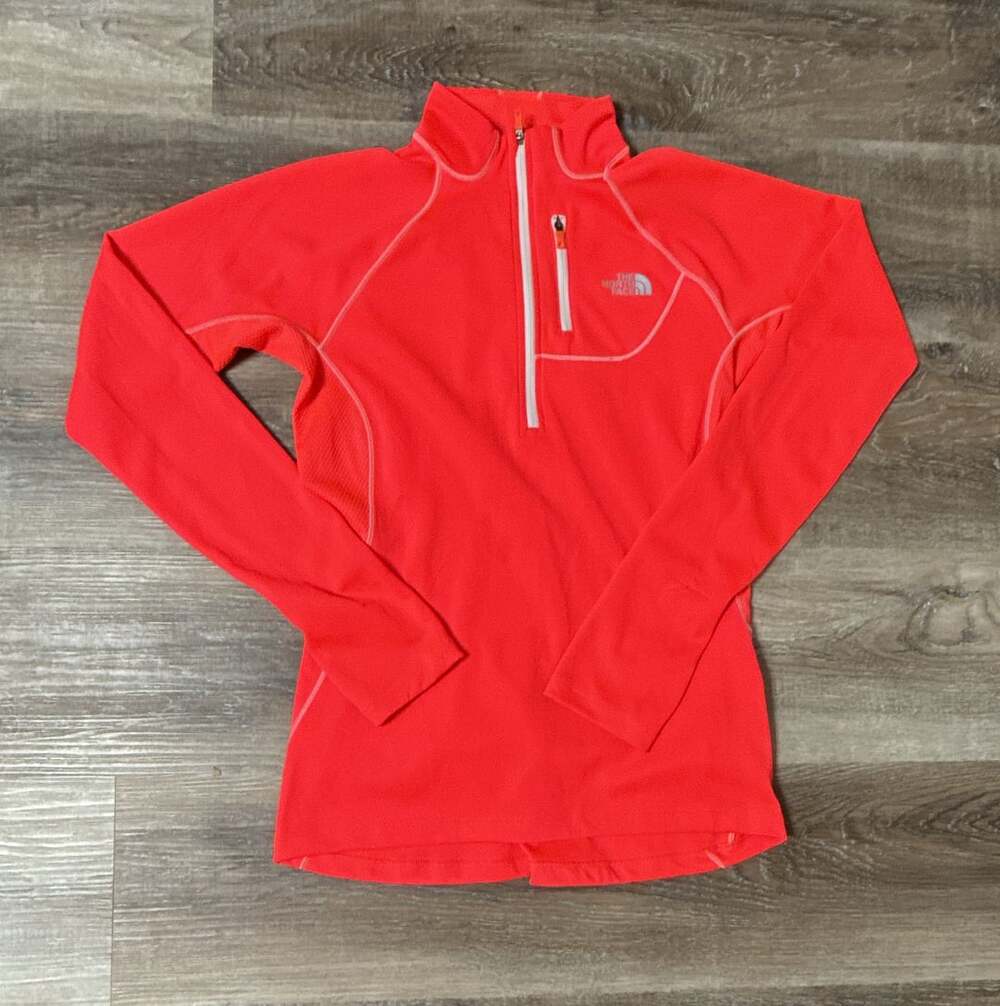 The North Face 1/4 Zip Pullover Size S Red FlashDry